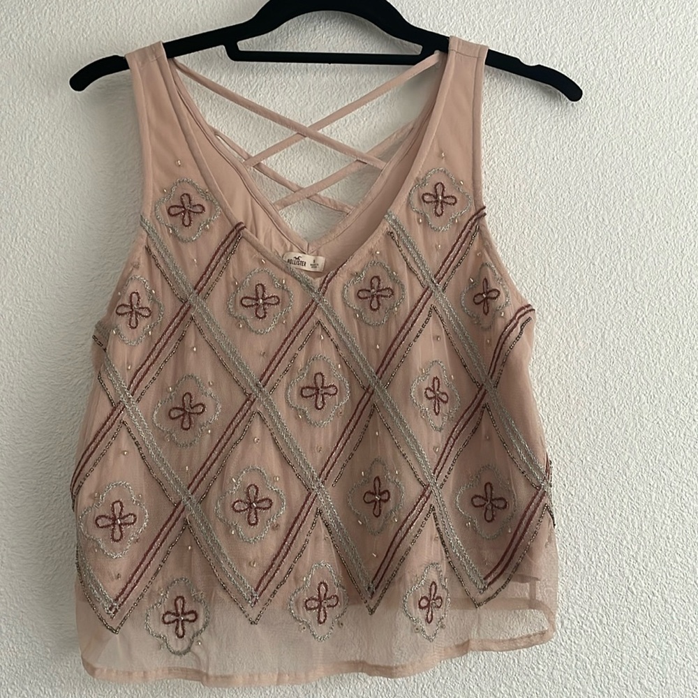Hollister beaded tank top